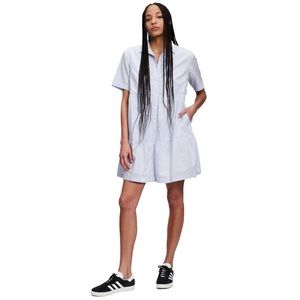 Short-sleeve, tiered button up shirt dress (L)